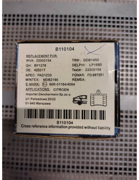 Klocki hamulcowe Citroenc / Volkswagen Sharan / Ford Galaxy / Seat Alhambra