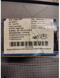 Klocki hamulcowe Citroen  Saxo / Xsara , Peugeot 106 / 205 / 306 2