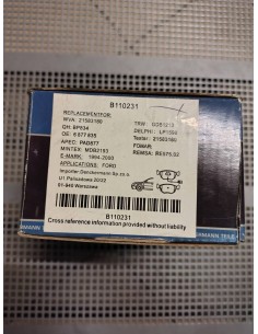 Klocki hamulcowe Ford Mondeo Mk1 / Mondeo Mk2 / Cougar / Scorpio I/II/ Escort Mk6 2