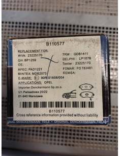 Klocki hamulcowe Opel Corsa C, Meriva A, Tigra TwinTop 2