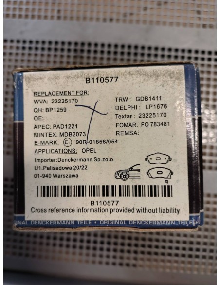 Klocki hamulcowe Opel Corsa C, Meriva A, Tigra TwinTop