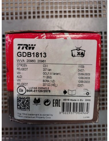 Klocki hamulcowe Citroen C3 II, C3 Picasso, DS3, Peugeot  207 , 208 II