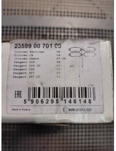 Klocki hamulcowe Peugeot 206, 207, 208, 301, 307, Partner, Opel Crossland, Corsa, Citroën, C2, C3, C4 Berlingo /Berlingo First
