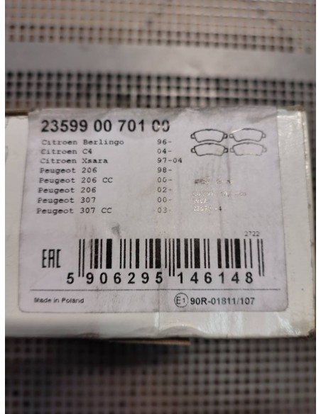 Klocki hamulcowe Peugeot 206, 207, 208, 301, 307, Partner, Opel Crossland, Corsa, Citroën, C2, C3, C4 Berlingo /Berlingo First